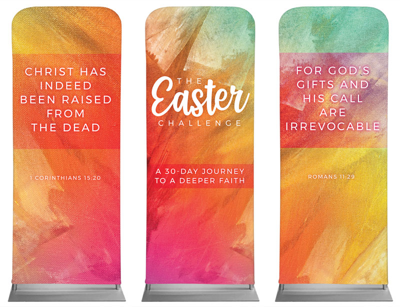 Banners, Easter, The Easter Challenge Triptych, 2'7 x 6'7