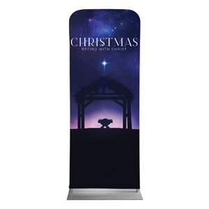 Begins With Christ Manger 2'7" x 6'7" Sleeve Banners