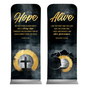 Hope Is Alive Gold Pair 2'7" x 6'7" Sleeve Banners
