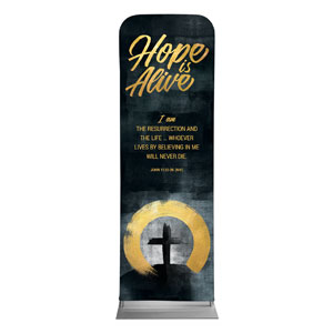 Hope Is Alive Gold Scripture 2' x 6' Sleeve Banner