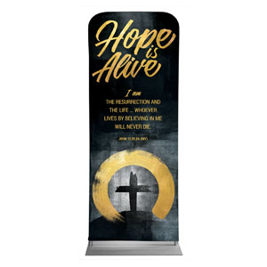 Hope Is Alive Gold Scripture 2'7" x 6'7" Sleeve Banners