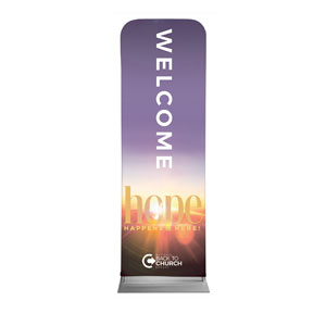 BTCS Hope Happens Here Welcome 2' x 6' Sleeve Banner