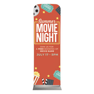 Summer Movie Night 2' x 6' Sleeve Banner