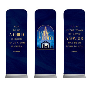 Hope Is Born Nativity Triptych 2' x 6' Sleeve Banner