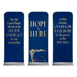 Hope is Here Gold Triptych 2'7" x 6'7" Sleeve Banners