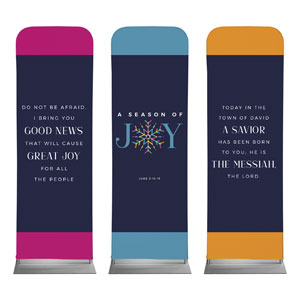 Joy Snowflake Triptych 2' x 6' Sleeve Banner