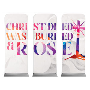Celebrate Easter Colors Triptych 2'7" x 6'7" Sleeve Banners