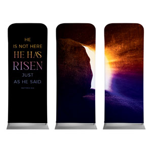 Easter Open Tomb Triptych 2'7" x 6'7" Sleeve Banners