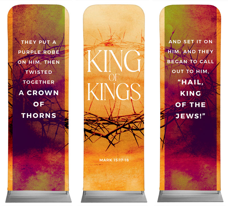Banners, Easter, King of Kings Triptych, 2' x 6'
