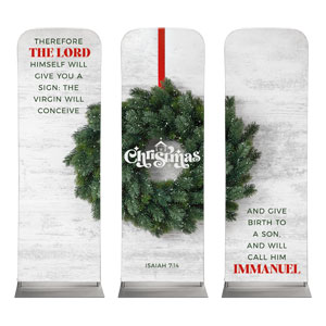 Christmas At Wreath Triptych 2' x 6' Sleeve Banner