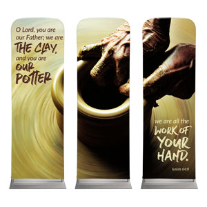 Potter's Hands Isaiah 64:8 2' x 6' Sleeve Banner