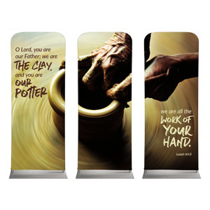 Potter's Hands Isaiah 64:8 2'7" x 6'7" Sleeve Banners