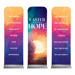 Colorful Open Tomb Triptych 2' x 6' Sleeve Banner