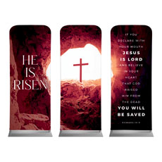 He Is Risen Tomb Cross Triptych 