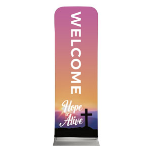 Hope Is Alive Sunrise Cross 2' x 6' Sleeve Banner