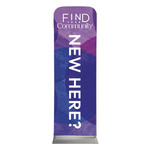 Find Your Community New Here 2' x 6' Sleeve Banner