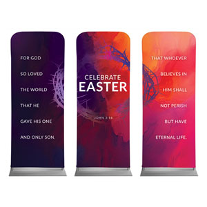 Vibrant Paint Easter Triptych 2'7" x 6'7" Sleeve Banners