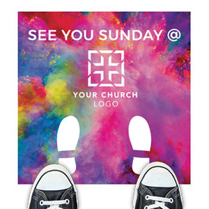 Back To Church Easter See You Sunday Floor Stickers