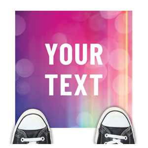 Colorful Lights Your Text Floor Stickers