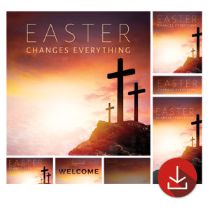 Easter Crosses Hilltop Church Graphic Bundles