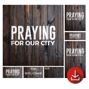 Dark Wood Praying For Our City Church Graphic Bundles