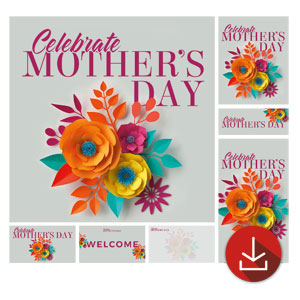 Mother's Day Paper Flowers Church Graphic Bundles