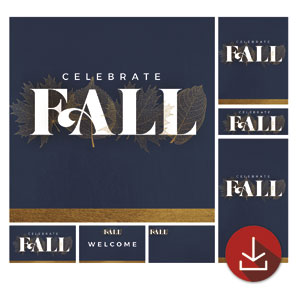 Fall Gold Leaves Church Graphic Bundles