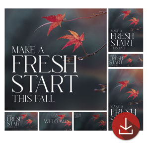 Fresh Start Red Leaves Church Graphic Bundles