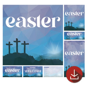 Easter Mosaic Crosses Church Graphic Bundles