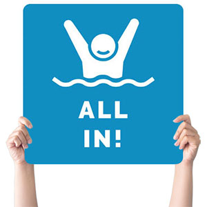 All In Baptism Square Handheld Signs