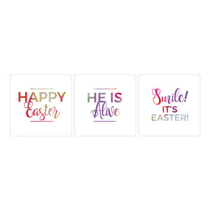 White Bright Petals Easter Set Square Handheld Signs