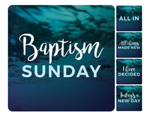 Teal Baptism Set Square Handheld Signs