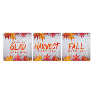 Harvest Festival Leaves Set Square Handheld Signs