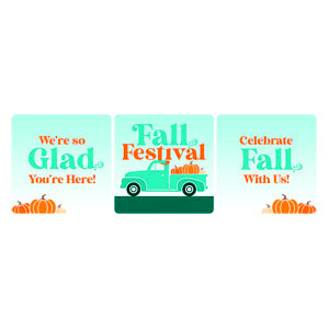Fall Festival Truck Set Square Handheld Signs