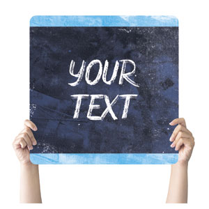 Blue Revival Your Text Square Handheld Signs