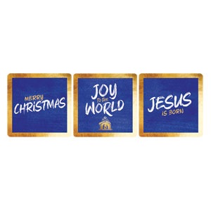 Joy to the World Nativity Set Square Handheld Signs