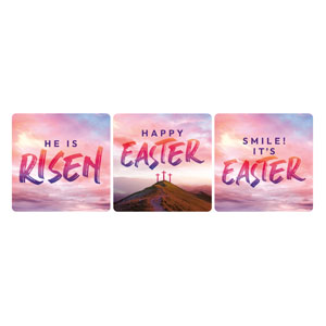 Easter Sunrise Events Crosses Set Square Handheld Signs