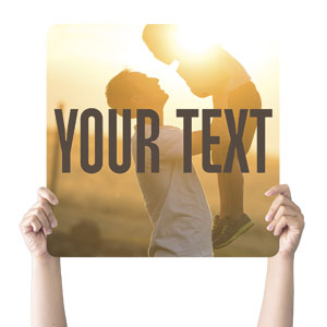 Community People Your Text Square Handheld Signs