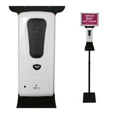 Touchless Hand Sanitizer Station with Sign Holder 