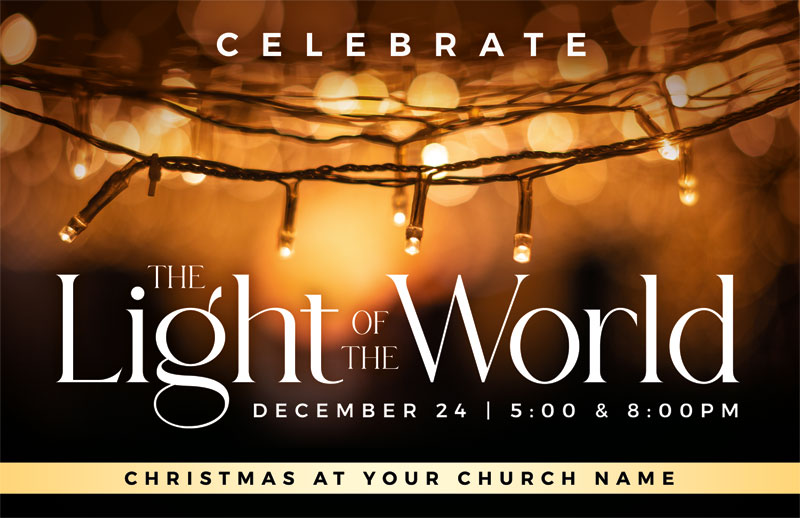 Church Postcards, Christmas, Celebrate Light of the World, 5.5 X 8.5