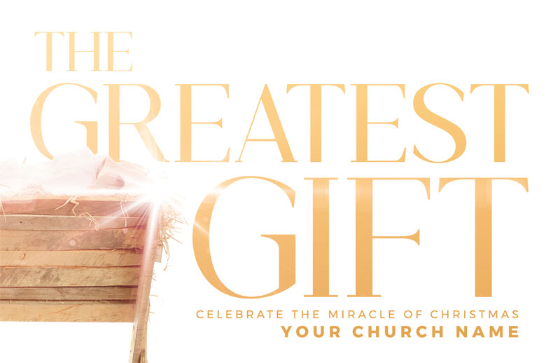 Church Postcards, Christmas, Greatest Gift Nativity, 5.5 X 8.5