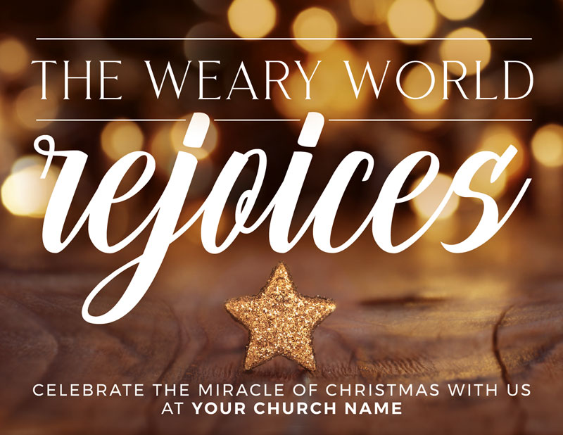 InviteCards, Christmas, The Weary World Rejoices, 4.25 x 5.5