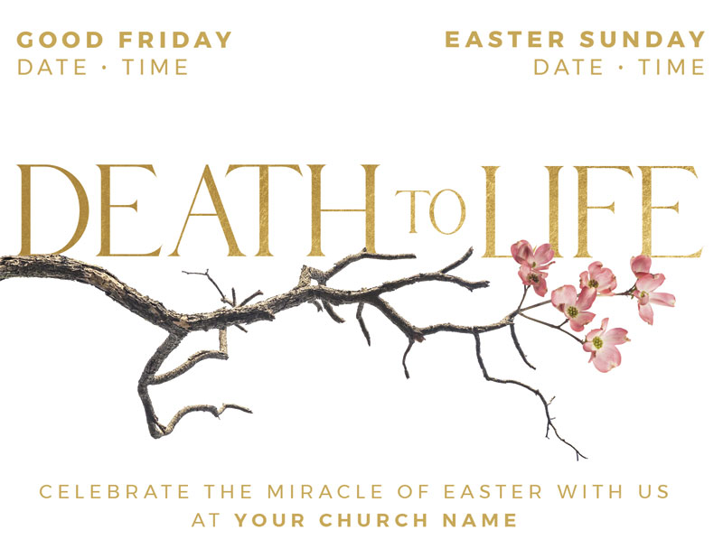 InviteCards, Easter, Death To Life Blossom, 4.25 x 5.5