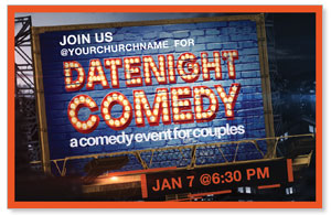 Date Night Comedy Medium InviteCards