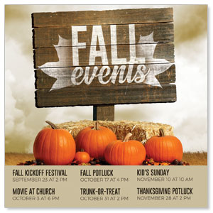 Fall Events Pumpkins 3.75" x 3.75" Square InviteCards