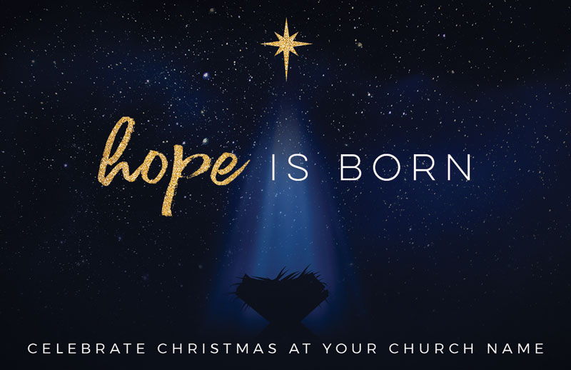 InviteCards, Christmas, Christmas Star Hope is Born, 4.25 x 2.75