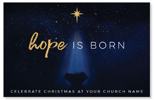 Christmas Star Hope is Born Medium InviteCards