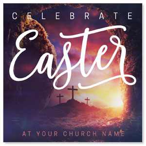 Dramatic Tomb Easter 3.75" x 3.75" Square InviteCards