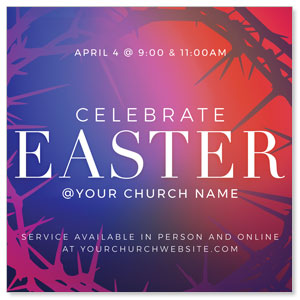 Celebrate Easter Crown 3.75" x 3.75" Square InviteCards