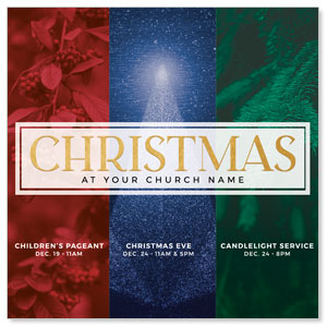 Christmas Events Trio 3.75" x 3.75" Square InviteCards